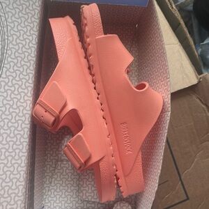 Birkenstock peach sandals